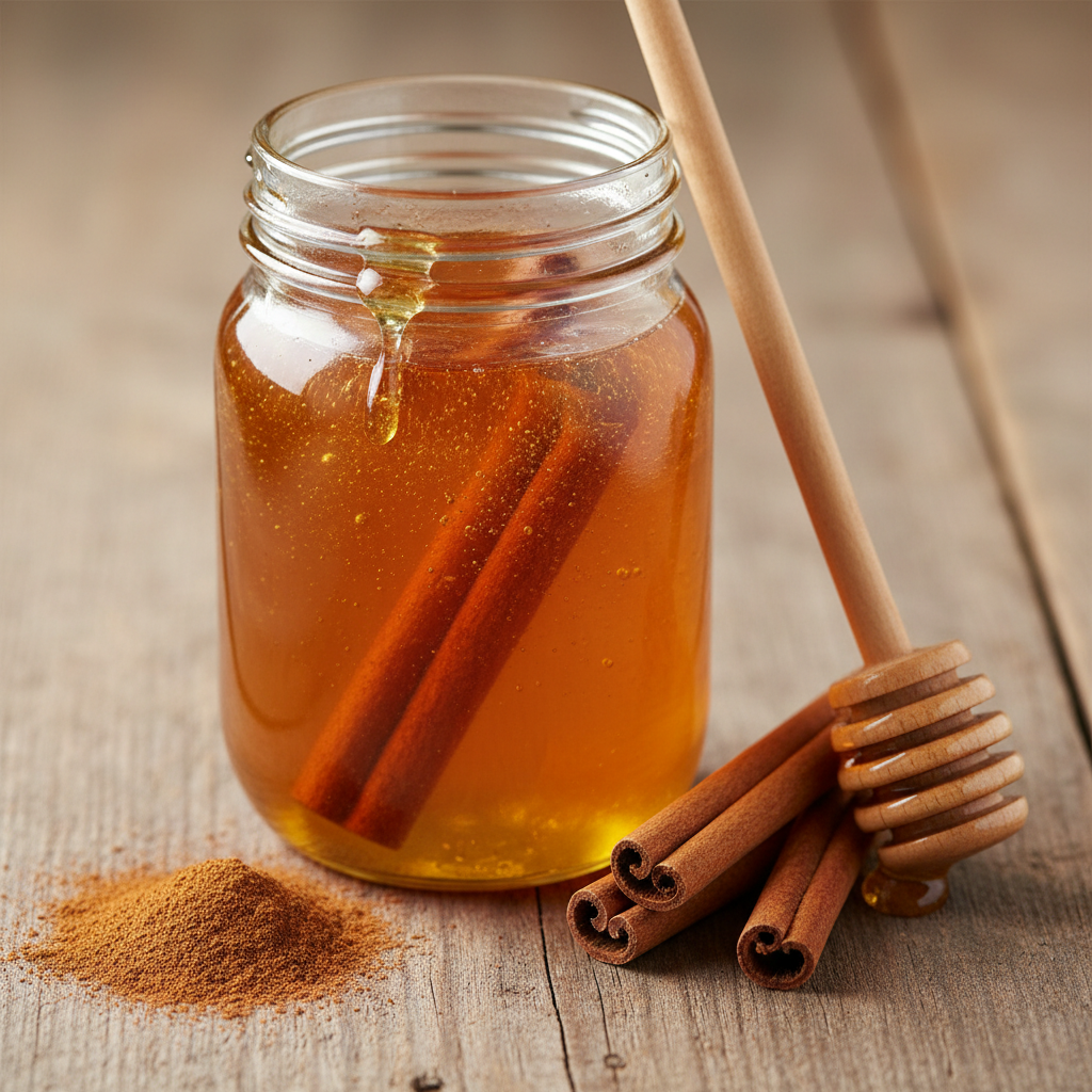 Cinnamon Infused Honey in a Mason Jar