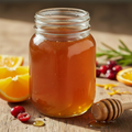 Cranberry Orange Infused Honey in a Mason Jar - Clear