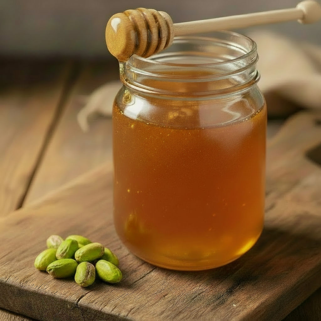 Pistachio Infused Honey - Clean Jar